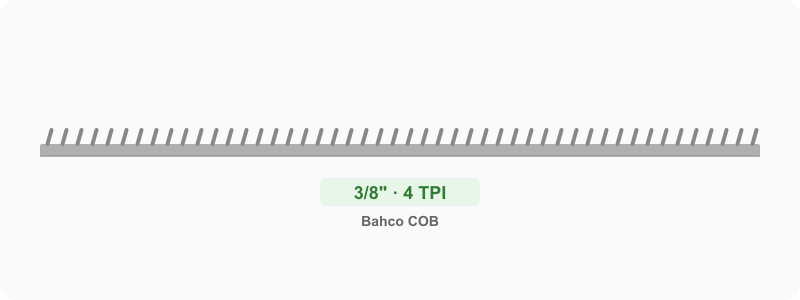 Custom 3/8 in Bi-Metal M42 Bandsaw Blade 4 TPI Hook - Heavy Gauge .035